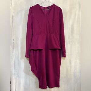 SHEIN Asymmetrical Magenta Dress